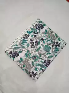 3 yard voile cotton fabric hand block print Multi Floral Fabric Print_010 - Picture 1 of 7