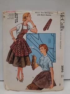 Delantal y corbata para hombre vintage 1956 McCall's Pattern 2095 Misses UC FF - Imagen 1 de 7