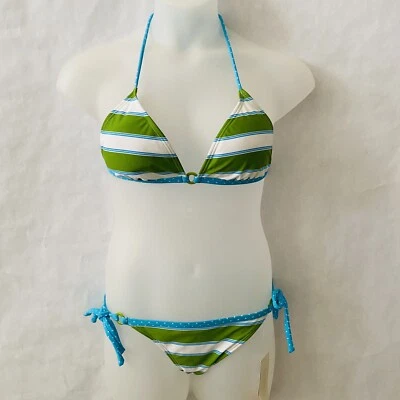 Bikini Mujer XL Muticolores Rayas Polkadot Corbatas de Cadera 2 piezas Foto 1 de 4