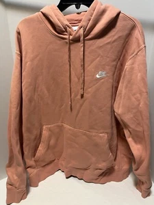 Nike Men's Sportswear Club Fleece Pullover Hoodie, Peach, Size Men’s 2XL XXL - Picture 1 of 9