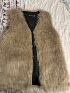 Wenxi Faux Fur SOFT Vest 3XL Mob Wife Halloween Party Boho Hippie Vibe 60's - Picture 1 of 6