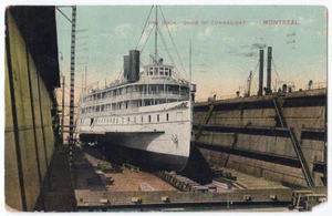 Dry Dock "Duke of Connaught" Montreal Antique Postcard - Picture 1 of 2