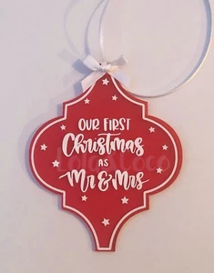 First Christmas Mr & Mrs Xmas Christbaumkugel Acryl Kunststoff Baumschmuck - Bild 1 von 1