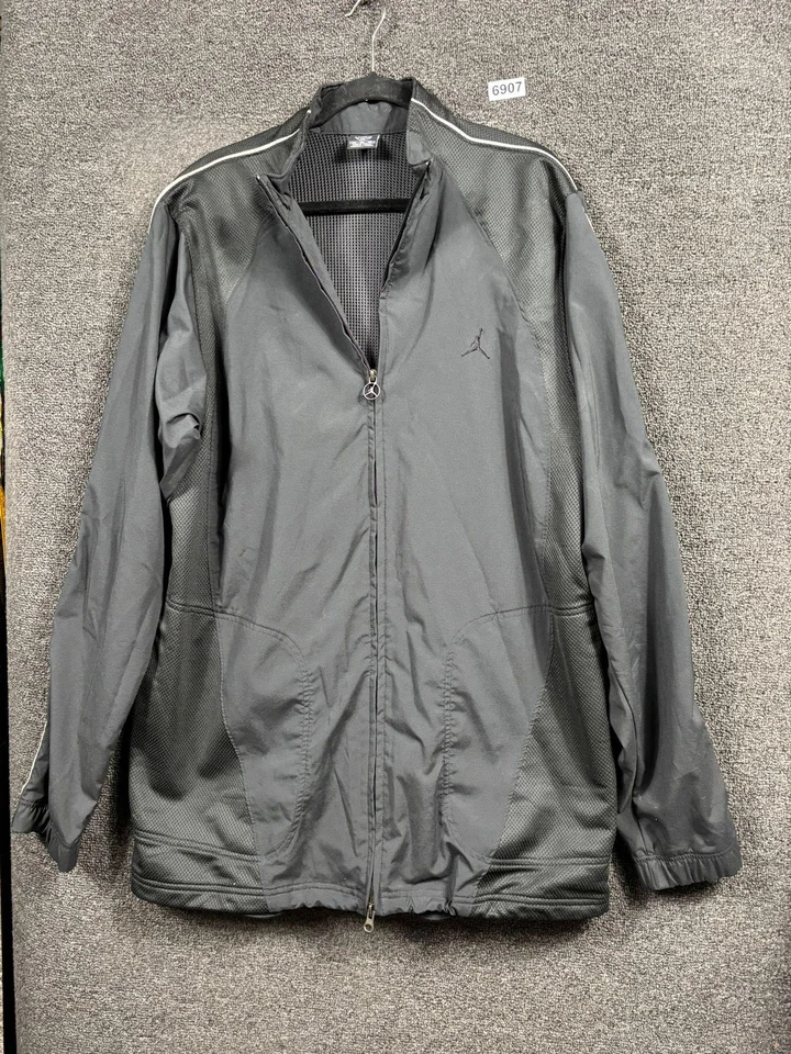 Chaqueta Jordan Vintage Para Hombre XLT Gris Cremallera Completa Paneles de Malla 20 Aniversario 2005 Foto 1 de 4