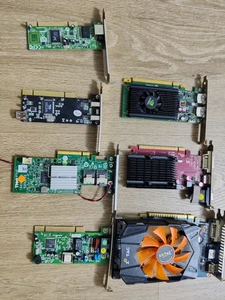 PC Karten Konvolut – 3x Grafikkarten + diverse PCI/PCIe Karten – Bastlerware - Bild 1 von 11