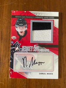 2013-14 Heroes & Prospects Subway Series Samuel Morin /19 Rookie Patch Auto - Picture 1 of 2