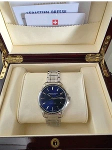 New Sebastien Bresse Mens Swiss Quartz Watch, Zermatt-Series, Analog, Stainless - Picture 1 of 5