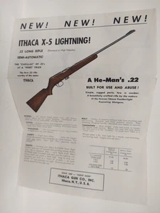 1958 Vintage Ithaca Rifle Co 4 page Fold out Flyer with Prices - Picture 1 of 5