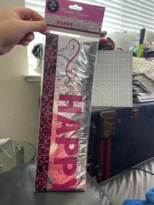 Born to Be Fabulous Modern Pink Black Adult Birthday Party Decoration Banner New - Image 1 of 2