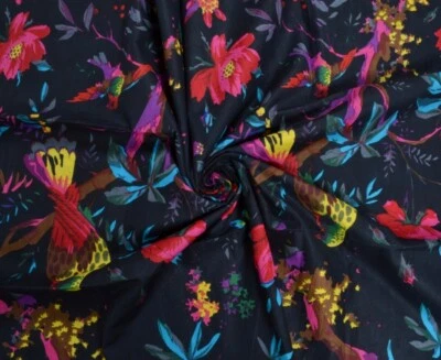 Indian New Sewing Cotton Fabric Hand Block Print Running Loose Floral 5 Yard - Image 1 of 3