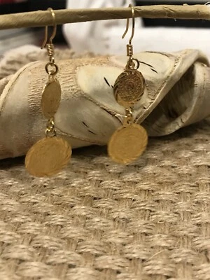 Pendientes Lira, Pendientes Monedas, Pendientes Colgantes y Colgantes, Joyería Oriente Medio Foto 1 de 4