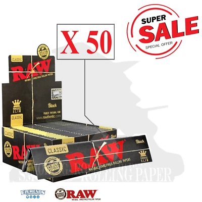 CARTINE RAW BLACK CLASSIC LUNGHE NERO KING SIZE KS Rolling Papers 50 LIBRETTI - Image 1 of 2
