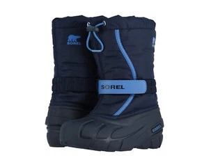 SOREL Z52115* Kids Navy Flurry Waterproof Insulated Snow Boot Size 1 M - Foto 1 di 6