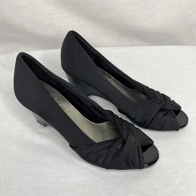 Zapatos de gamuza Bandolino negros punta abierta talla 6,5 M Foto 1 de 3