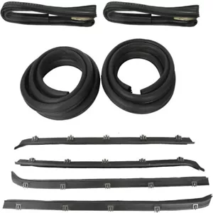 Front Door Window Run Sweep Felts Weatherstrip Seals Kit Set for Chevy GMC Truck - Picture 1 of 20