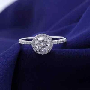 2 Ct Round Cut Lab-Created Diamond Wedding Engagement Ring 14K White Gold Plated - Picture 1 of 3