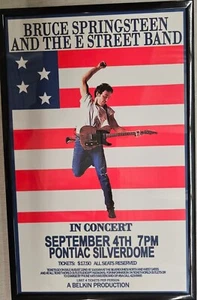 Bruce Springsteen 1985 Detroit Concert Poster 11 X 17 Framed - Picture 1 of 2