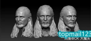 1:6 Qui-Gon Jinn Head Sculpt Model For Male Action Figure Body Toy Unpaint Doll - Picture 1 of 6
