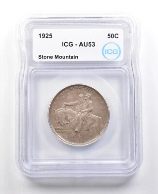 1925 Stone Mountain Commemorative Half Dollar AU53 ICG *4415 - Image 1 of 3