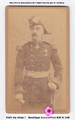 MILITAIRE, LE GÉNÉRAL JULES CHARLES NOËL, 1893, CDV à PERPIGNAN  -A148 - Photo 1/2