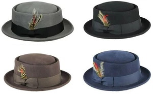  Unisex 100% Lana Hecho a Mano Plegable PASTEL DE CERDO Sombrero Gran Calidad Sombrero A Prueba de Ducha - Imagen 1 de 9