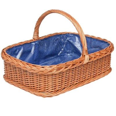 Weidentablett Tablettkorb Korbtablett Tablett Weide Serviertablett mit Einlage B - Bild 1 von 4