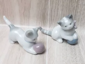 Metzler and Ortloff Cats Kittens Playful Porcelain Miniature Figurines FREE SHIP - Picture 1 of 5