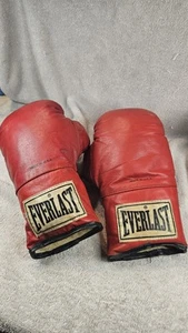Guantes de boxeo Everlast de colección de cuero sin cordones 16 oz - rojos, hechos en EE. UU. - ¡LEER!! - Imagen 1 de 9