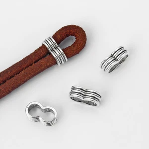 20x Tibetan Silver 5mm Round Double Holes Sliders Spacer Beads Jewellry Findings - Picture 1 of 5