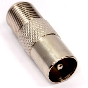 Satellite to Coax Adapter F-Type Female Screw Cable to RF TV Aerial Coaxial Lead - Picture 1 of 8