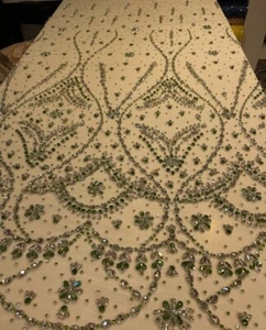 Tela de encaje de cristal, material elegante para vestido de novia, perfecto para vestidos de novia - Imagen 1 de 6