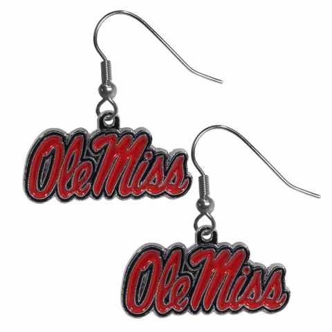 Ole Miss Rebels Dangle Earrings (Chrome) NCAA Licensed Jewelry Cover