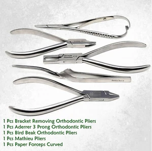 5x Dental Pliers Orthodontic Braces Wire Bending Loop Forming Ligature Pliers CE - Picture 1 of 3