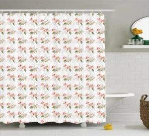 Flower Garden Pattern Shower Curtain Fabric Decor Set with Hooks 4 Sizes - Picture 1 of 26