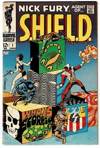 Nick Fury Agent of Shield #1 FN Jim Steranko Art 1968 Edad de Plata edición clave U-19 - Imagen 1 de 3