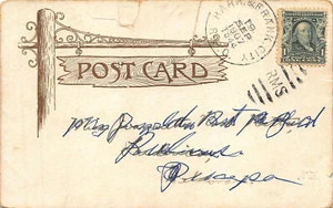 Harrington & Franklin City 1917 Railroad R. P. O. Cancel Postcard - Picture 1 of 3