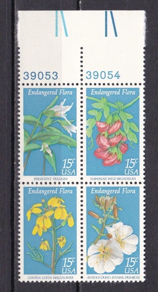 1979 US Stamps #1783, 1784, 1785, 1786 Endangered Flora Plate Block Flowers NH - Image 1 of 1
