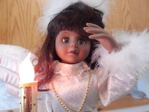 Vtg Telco Motion-ettes Black Holiday Christmas Angel Works 22.5” No Box - Picture 1 of 6