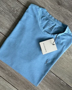 ALL SAINTS PEACE BLUE "OSSAGE" SLIM S/S CREW LOGO T-SHIRT TOP - MEDIUM - NEW TAG - Picture 1 of 9
