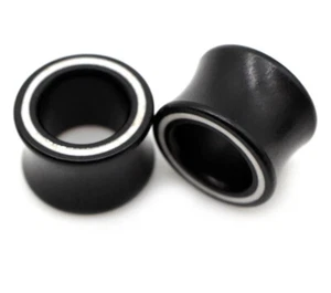 Ohrtunnel Túnel Madera Negro Blanco Ohrplug Flesh Tunnel Plug Acampanado - Imagen 1 de 2