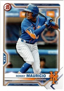 Rony Mauricio New York Mets 2021 Bowman Draft - Imagen 1 de 2