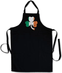 SHAMROCK IRISH FLAG KOCHSCHÜRZE GRILLSCHÜRZE - Cloverleaf Belfast Ireland - Picture 1 of 1