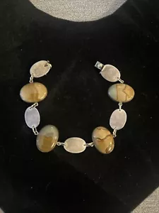 Bracciale argento sterling Wildhorse immagine diaspro vintage raro 7,5 - Foto 1 di 8