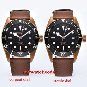 41 mm CORGUET esfera estéril negra NH35A 8215 cristal zafiro automático para hombre - Imagen 1 de 9