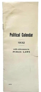 Oldtimer Auto 1932 Politischer Kalender New Hampshire Verweise auf öffentliche Gesetze - Bild 1 von 5