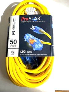 CABLE DE EXTENSIÓN TRIPLE GRIFO 50 FT 12/3 CON EXTREMO ILUMINADO PROSTAR D13212050YL - Imagen 1 de 4