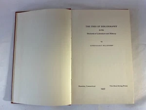 The Uses of Bibliography Edwin Elliot Willoughby 1957 - Bild 1 von 4