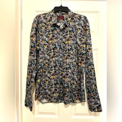 Jared Lang After Hours Mens Bikes and Birds Long Sleeve Shirt Size 2XL - Image 1 of 4