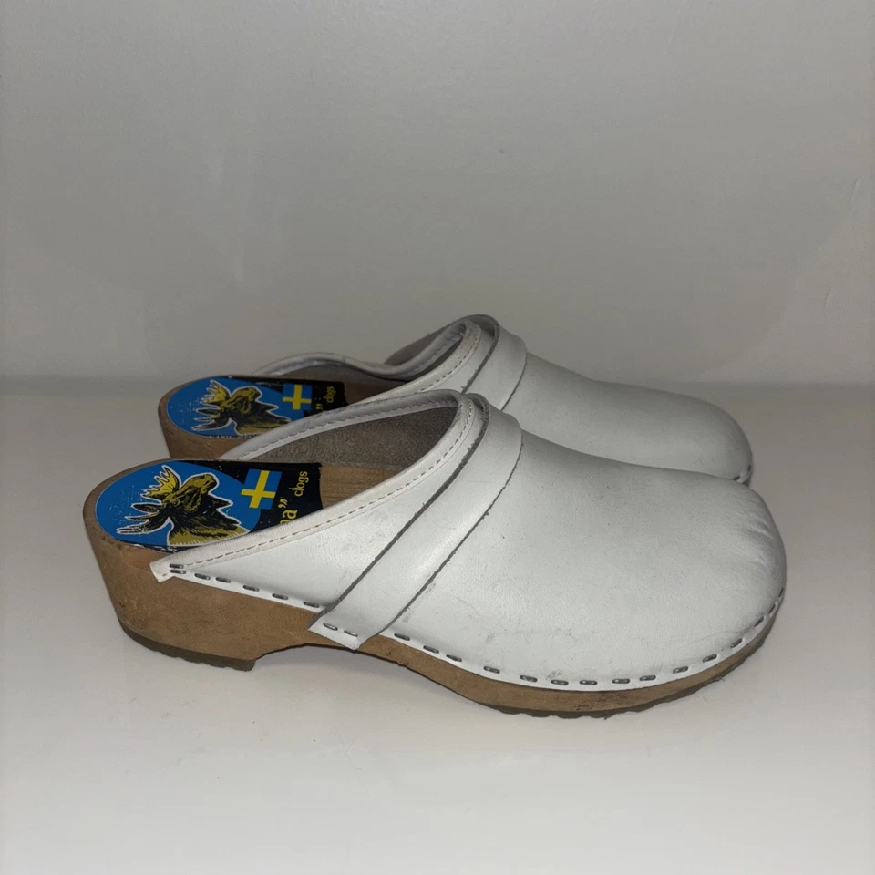 Zuecos Kiruna de cuero negro Suecia talla 7 UE 37 Foto 1 de 4