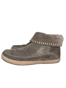 UGG Mujer Varney Botines Gamuza Talla 8 Estilo Mocasín Cremallera Gris - Imagen 1 de 8